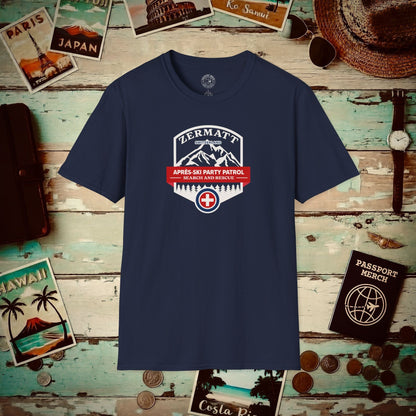 Zermatt Après-Ski Party Patrol Switzerland T-Shirt Navy / S