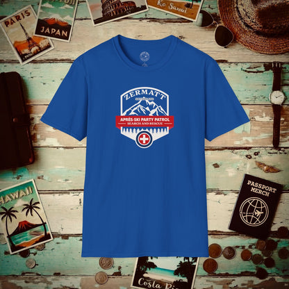 Zermatt Après-Ski Party Patrol Switzerland T-Shirt Royal / S