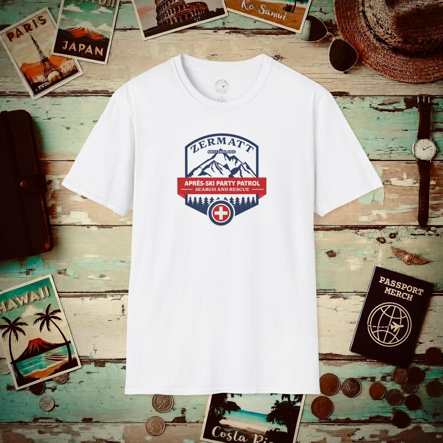 Zermatt Après-Ski Party Patrol Switzerland T-Shirt White / S