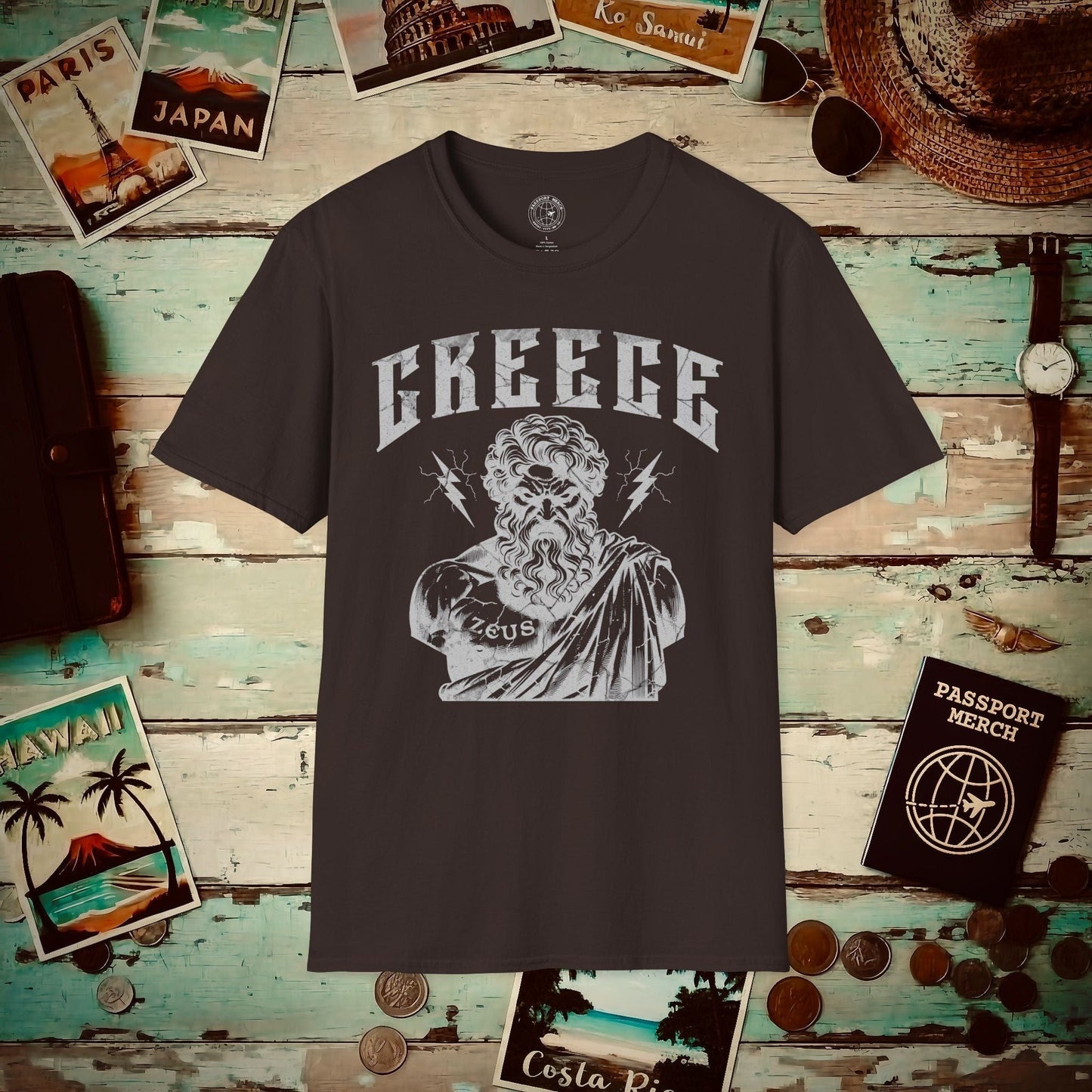 Zeus Greece T-Shirt Dark Chocolate / S