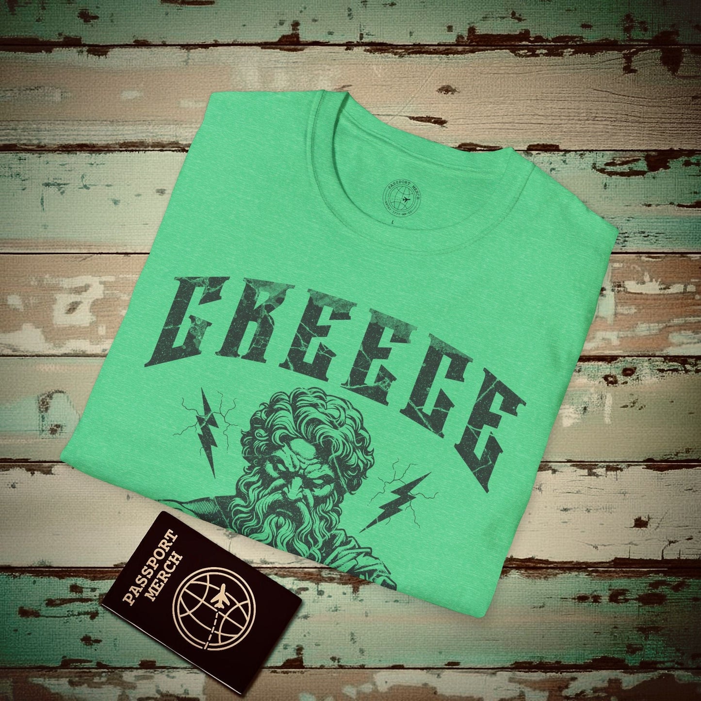 Zeus Greece T-Shirt Heather Irish Green / S