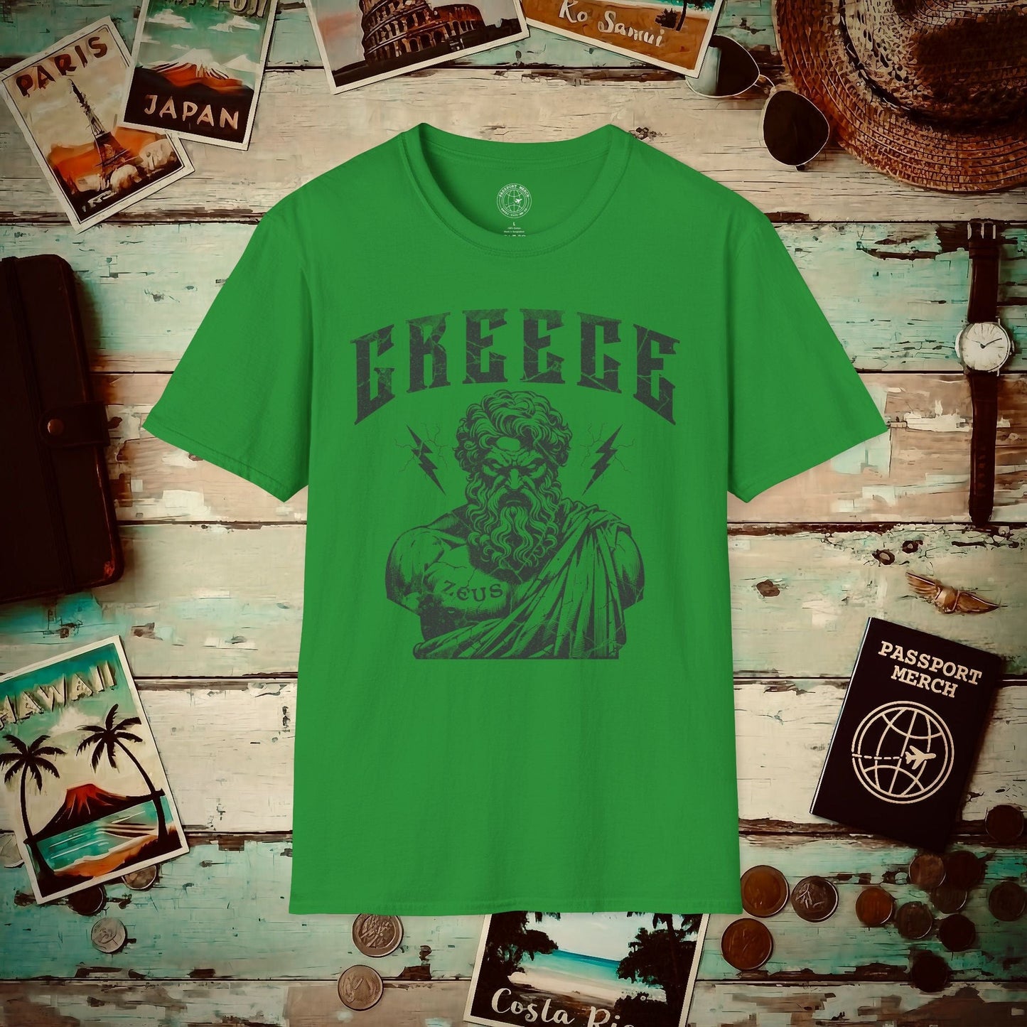Zeus Greece T-Shirt Irish Green / S
