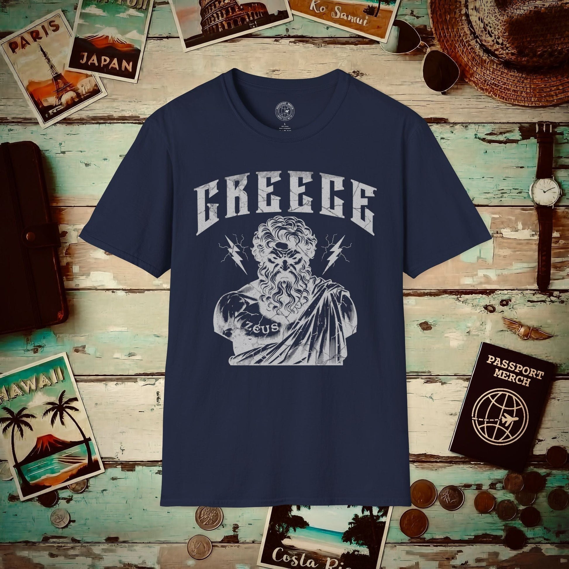 Zeus Greece T-Shirt Navy / S