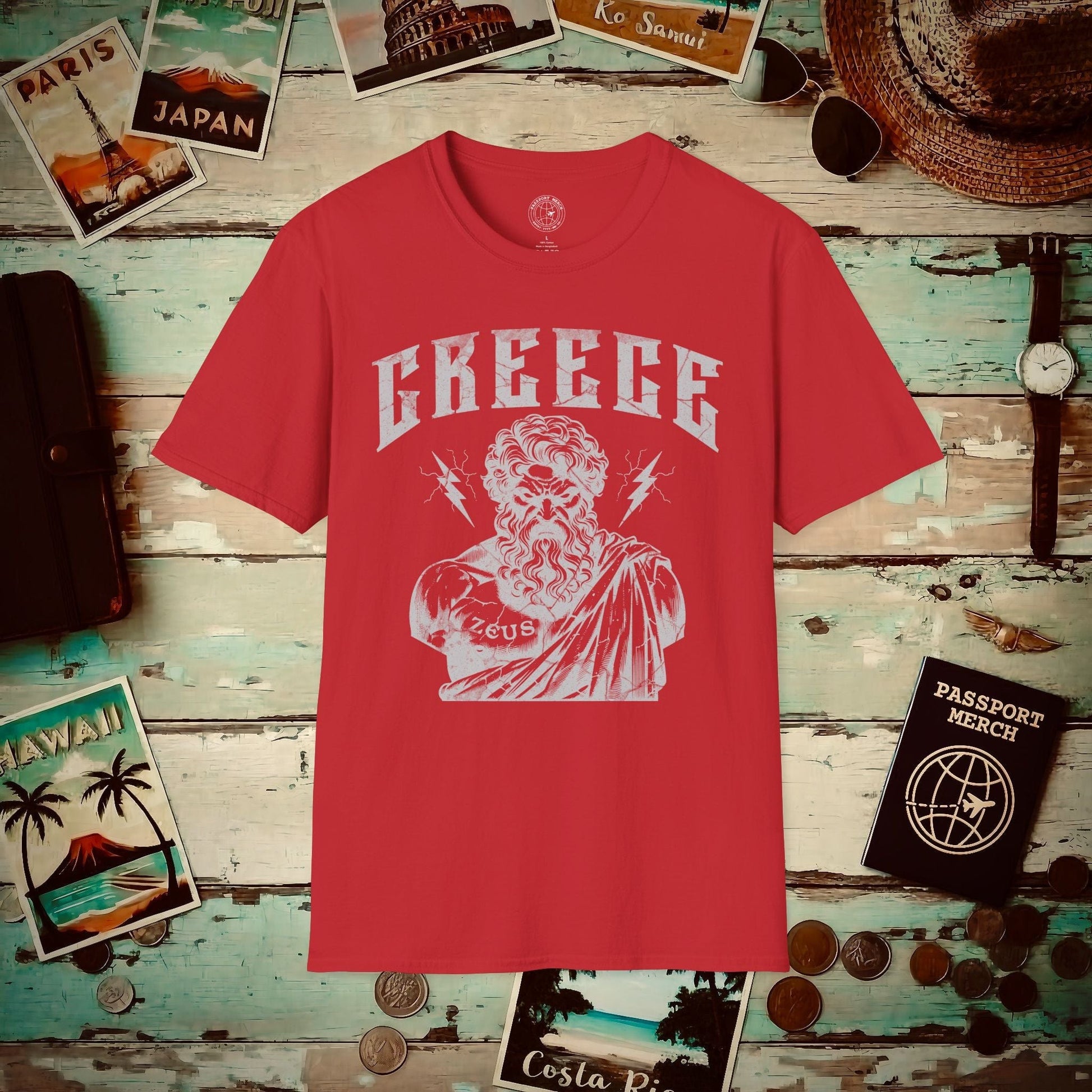 Zeus Greece T-Shirt Red / S