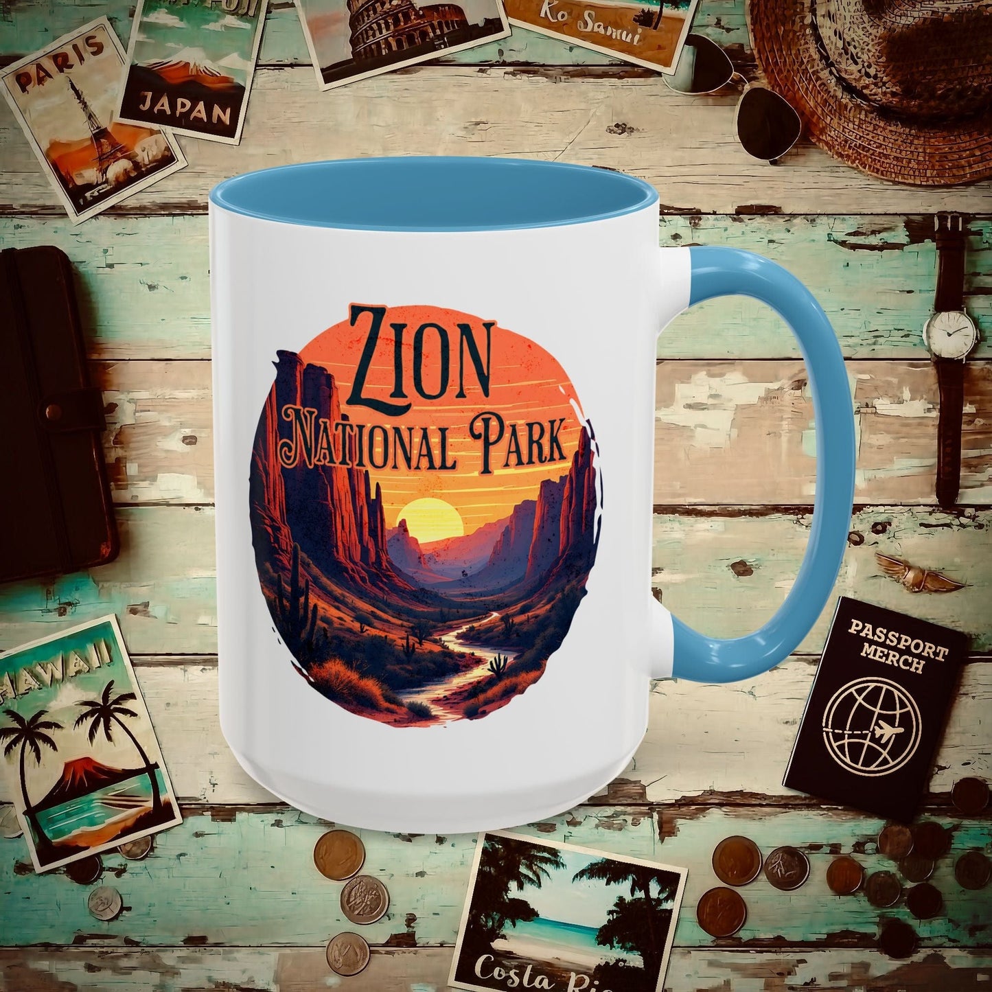 Zion National Park, Utah 15oz Mug Light Blue / 15oz
