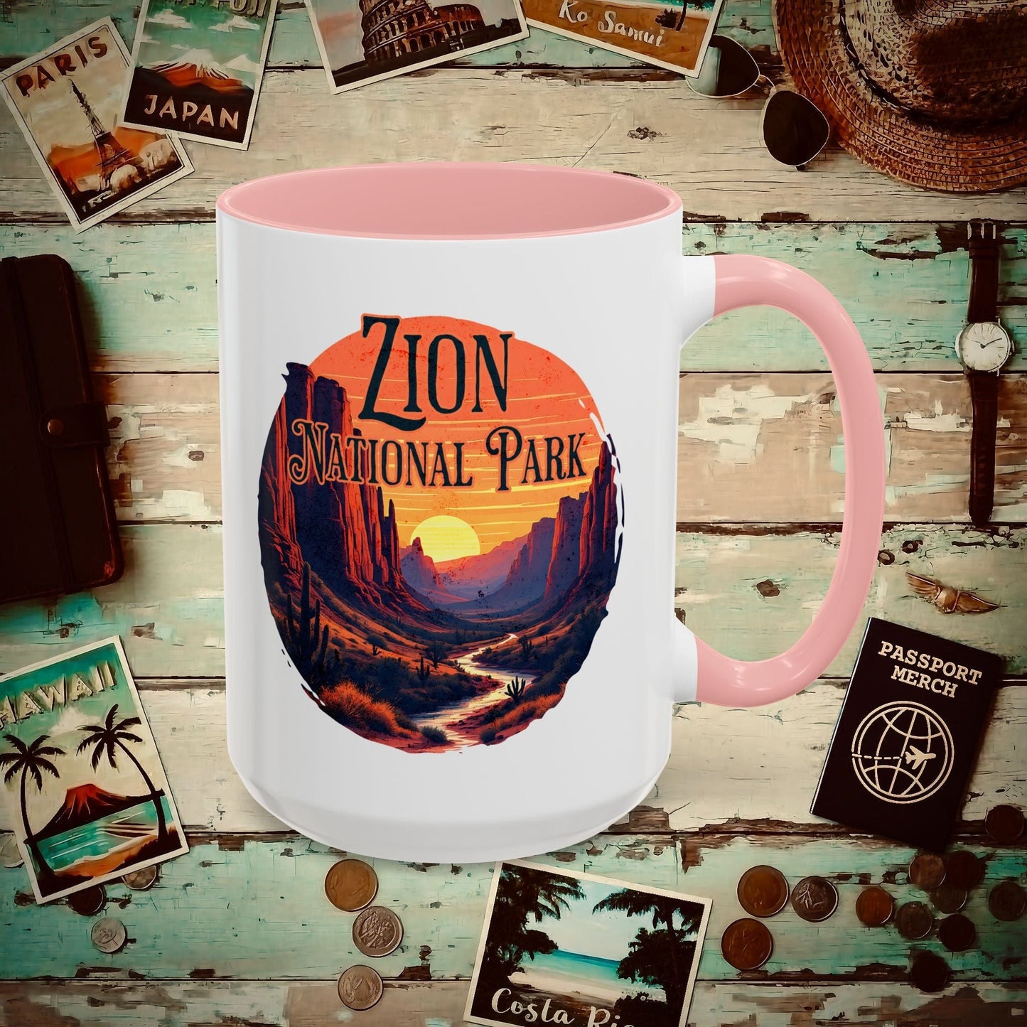 Zion National Park, Utah 15oz Mug Pink / 15oz