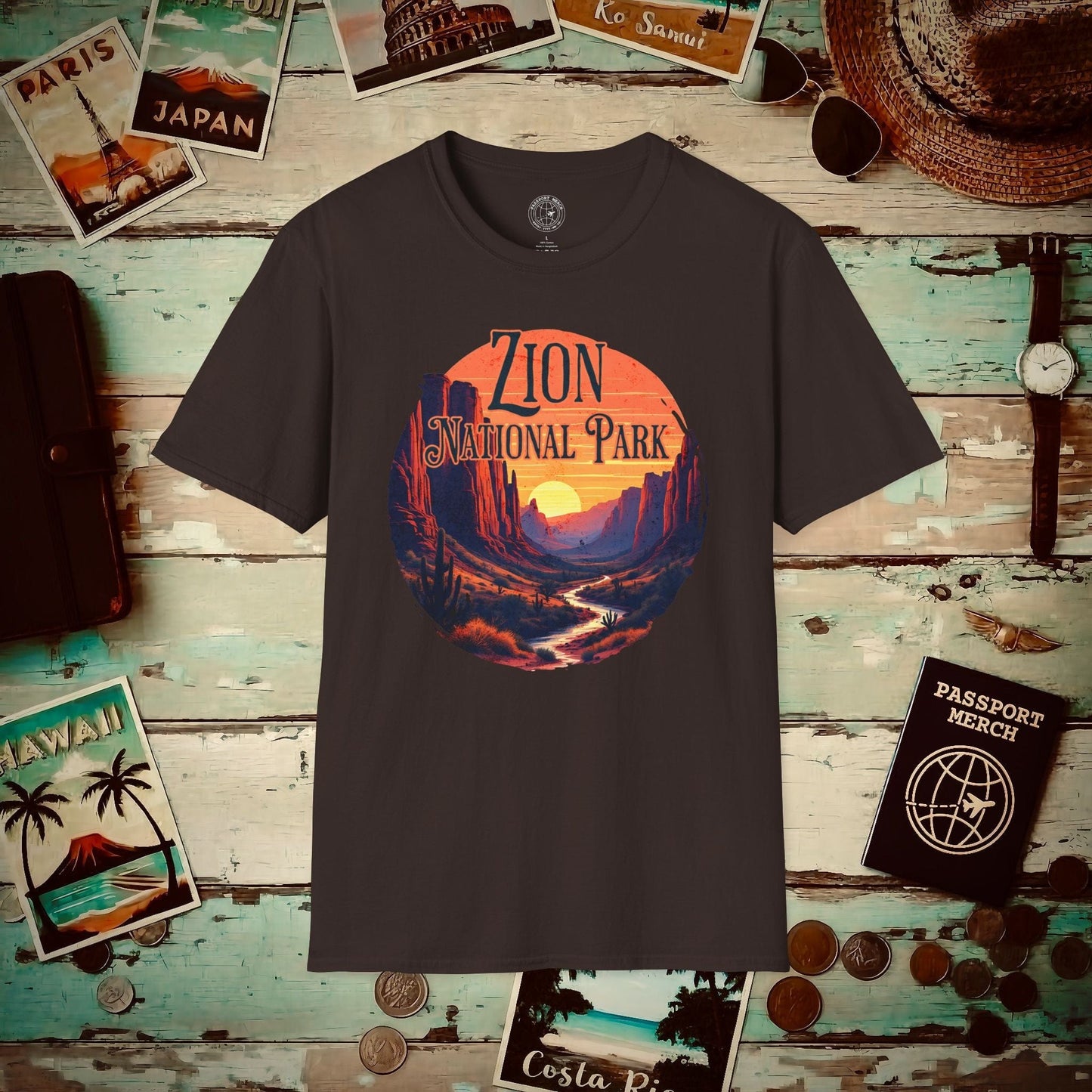 Zion National Park, Utah T-Shirt Dark Chocolate / S