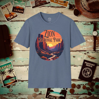 Zion National Park, Utah T-Shirt Heather Indigo / S