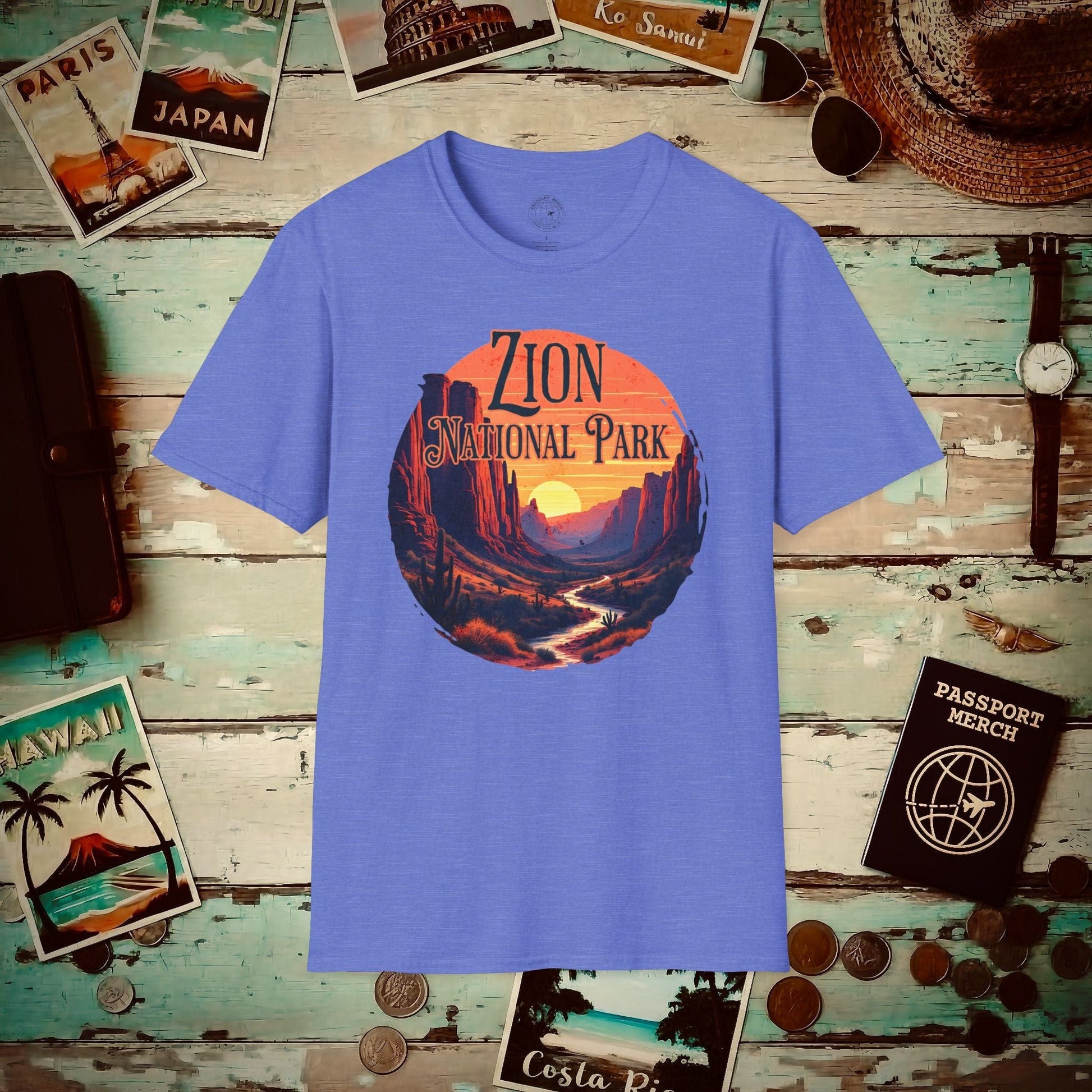 Zion National Park, Utah T-Shirt Heather Royal / S