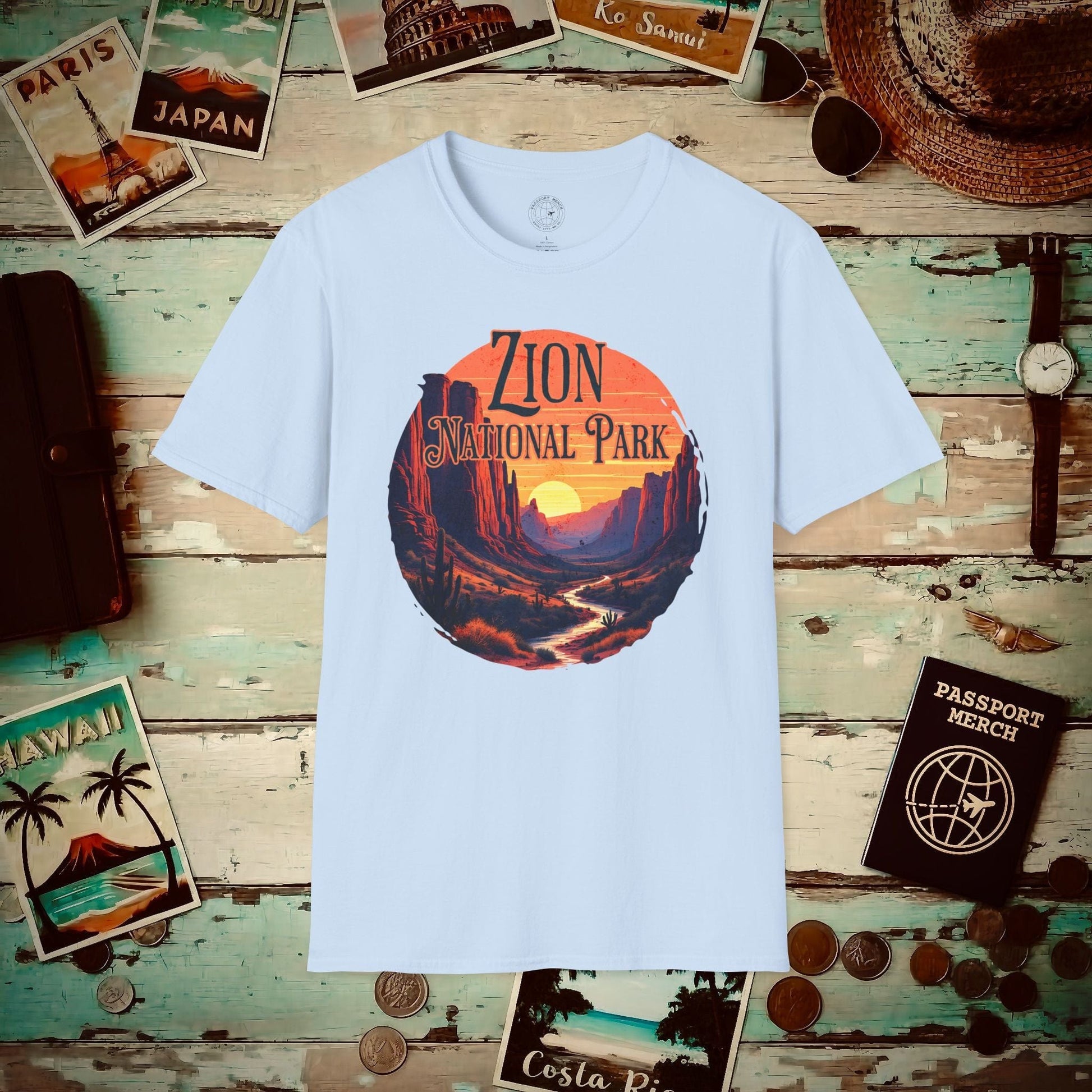 Zion National Park, Utah T-Shirt Light Blue / S